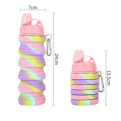 Creative Portable Silicone Folding Sports Water Bottle - 500ml - Each
