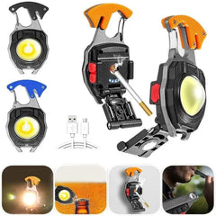 Rechargeable 7-in-1 Keychain Light with 500 Lumens and Magnetic Base