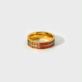 Stainless Steel Colorful Zircon Square Waterproof Fashion Ring
