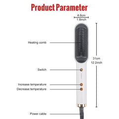 Hair Straightener Ceramic Heated Hair Brush