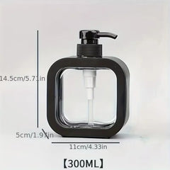 Modern Square Clear Liquid Soap Dispenser Pump - 300ml