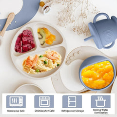 Anti-Slip Silicone Baby Feeding - 7 Piece Set