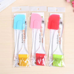 Heat Resistant Silicone Spatula and Oil Brush Set – Each