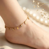 Stainless Steel Gold Drop Dangle Anklet