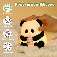 Cute Panda silicone Night Light chargeable lamp