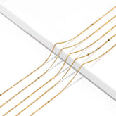 Gold Flat Disc Link Chain Permanent Bracelet - 5m