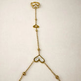 Gold Plated Heart Chain Bracelet Ring