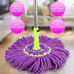 Self-Wringing Twist Mop with Extendable Stainless Steel Handle for Multi-Use Home Cleaning-Each