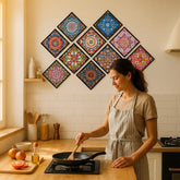 Traditional Mandala Tile Wall Stickers - 12Pcs