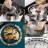 Stainless Steel Folding Expandable Vegetable Steamer Basket-Each