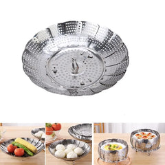 Stainless Steel Folding Expandable Vegetable Steamer Basket-Each