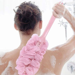 Gentle Back Scrubber Shower Pouf with Soft Mesh for Effective Cleaning and Massage