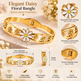 Golden Double Band Daisy Flower Bangle