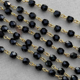 Black Faceted Crystal Bead Permanent Bracelet