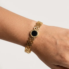 Gold Plated Black Bubble Bracelet