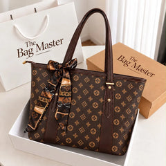 Designer Printed Tote Bag with Silk Scarf