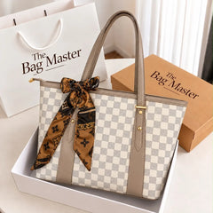 Designer Printed Tote Bag with Silk Scarf