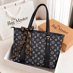 Designer Printed Tote Bag with Silk Scarf