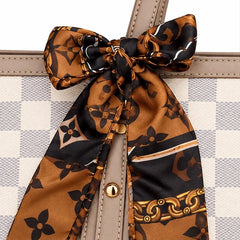 Designer Printed Tote Bag with Silk Scarf