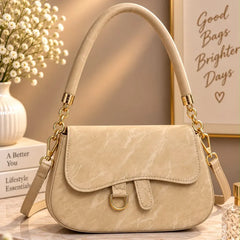 Marble Pattern Flap Crossbody Handbag