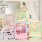 Colorful Cute Rechargeable Desk Fan | 3-Speed Portable