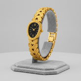 Gold Plated Leaf Bangle Watch
