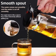 Effortless Tea Infuser Glass Teapot with One-Click Separation Elegant For Serve - 750ml