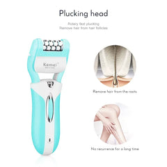 Kemei KM-6198B 3-in-1 rechargeable Electric Epilator