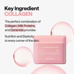 MEDIHEAL Collagen Ampoule Facial Toner Pads - 100 Pads
