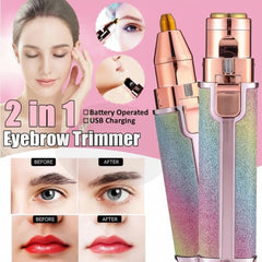2-in-1 Rechargeable Facial & Eyebrow Hair Trimmer