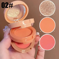 Hudamoji 3-in-1 Highlighter & Blush Palette