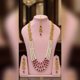 Pearl Mala Set with Tikka & Earrings – Timeless Grace
