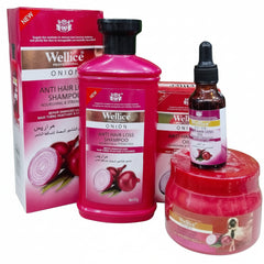 Wellice 3 in 1 Deal - Onion Hair Shampoo , Hair Oil & Hair Mask