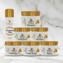 Vitally Gold 6 Steps Facial Set with Free Gift CLeansing Milk - 120gm