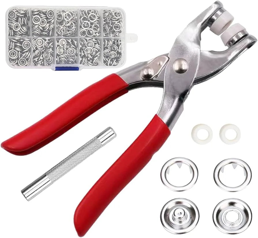 Tich button metal with lock snap buttons press plier