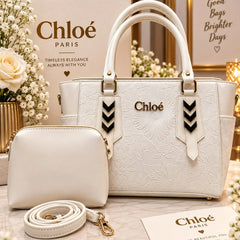 Embossed Floral Handbag Set