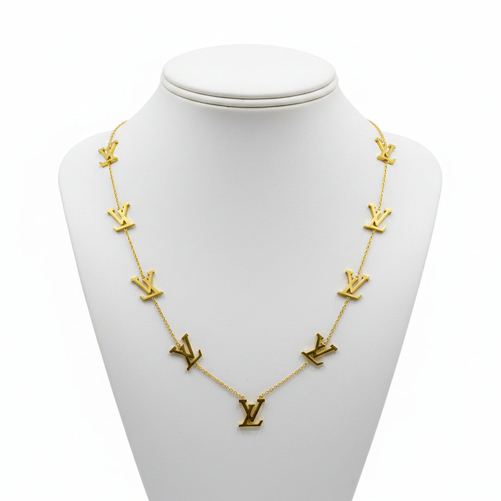 Stainless Steel LV logo charms Necklace - Each