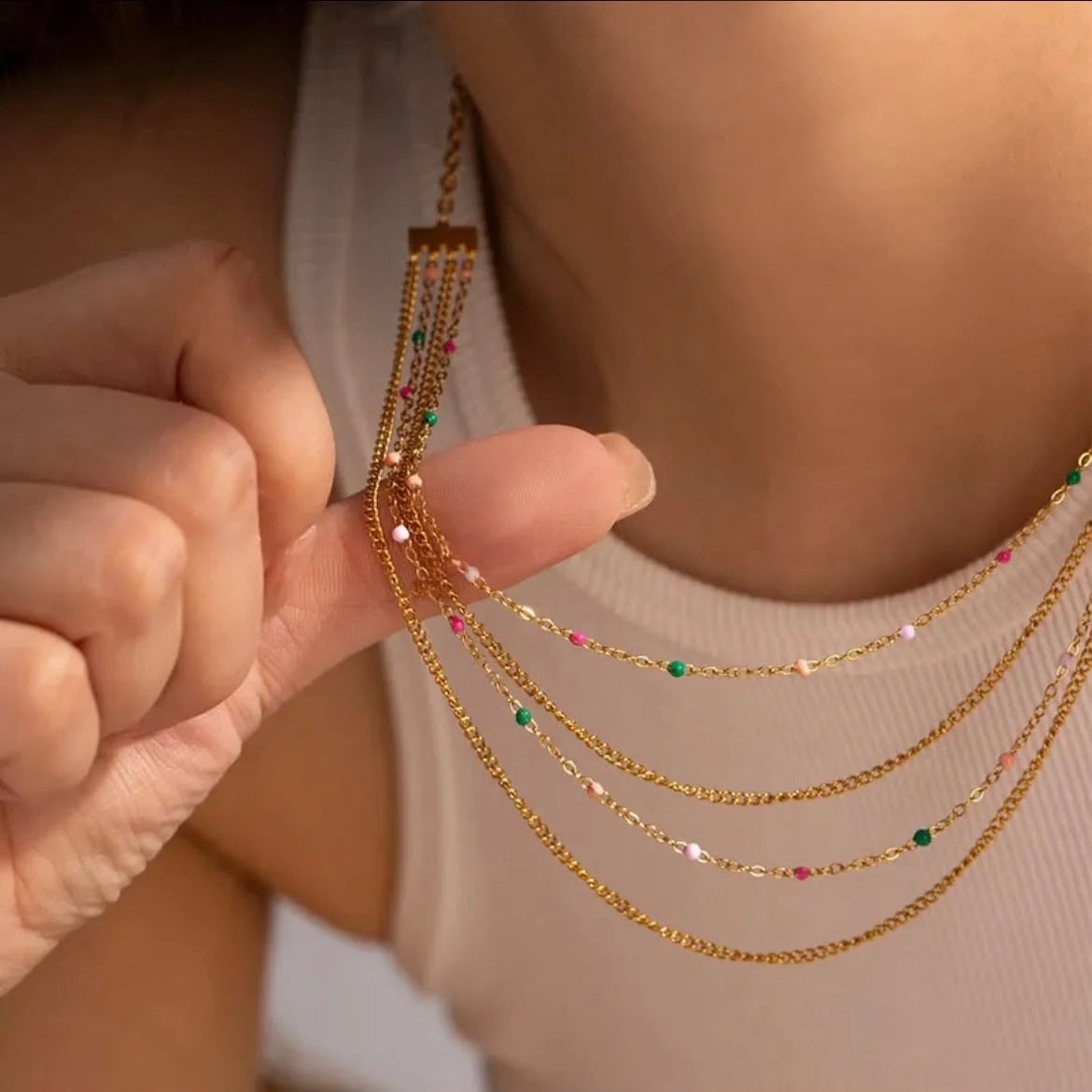 Stainless Steel multi-layered Necklace