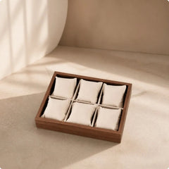 6-Slot Wooden Watch Display Tray