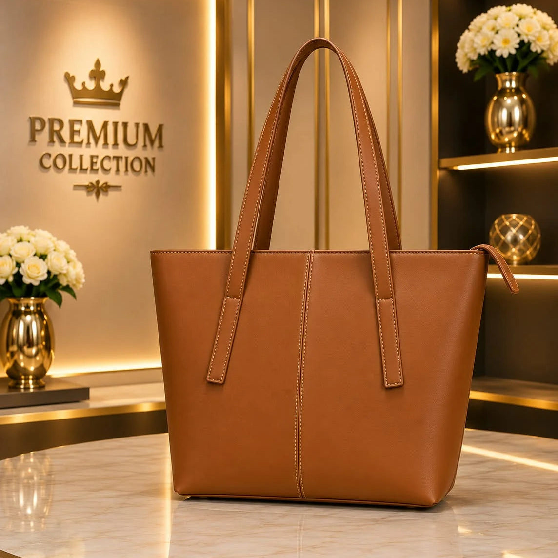 Premium Collection Classic Leather Tote Bag