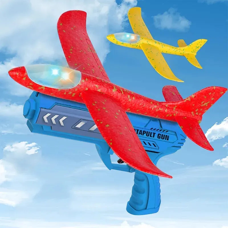 Airplane Launcher Toy, Foam Throwing Glider Plane with Catapult Gun