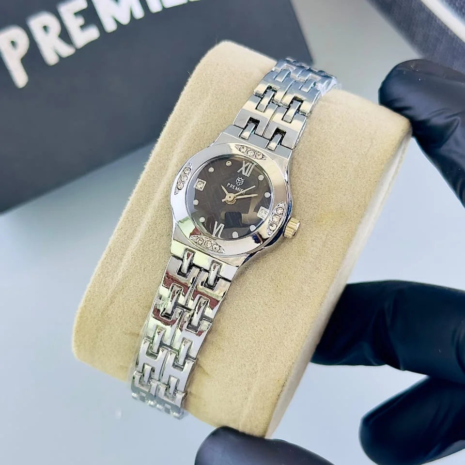 PREMIER Women's Classic Crystal Bezel Stainless Steel Watch