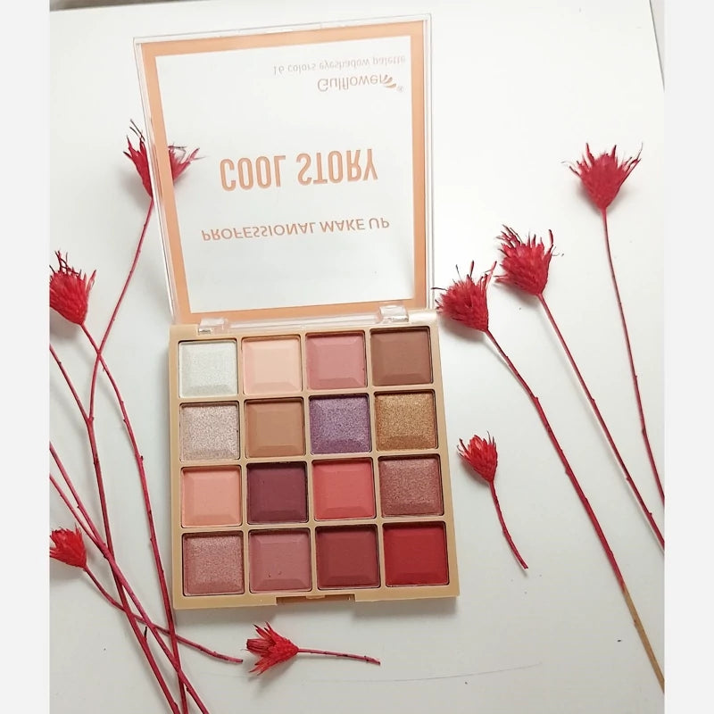 Gulflower Cool Story professional eyeshadow palette - 16-color