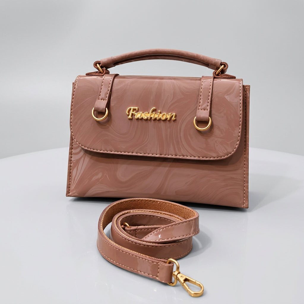 Fashion Marble Print Flap Top Handle Crossbody Bag with Shoulder Strap