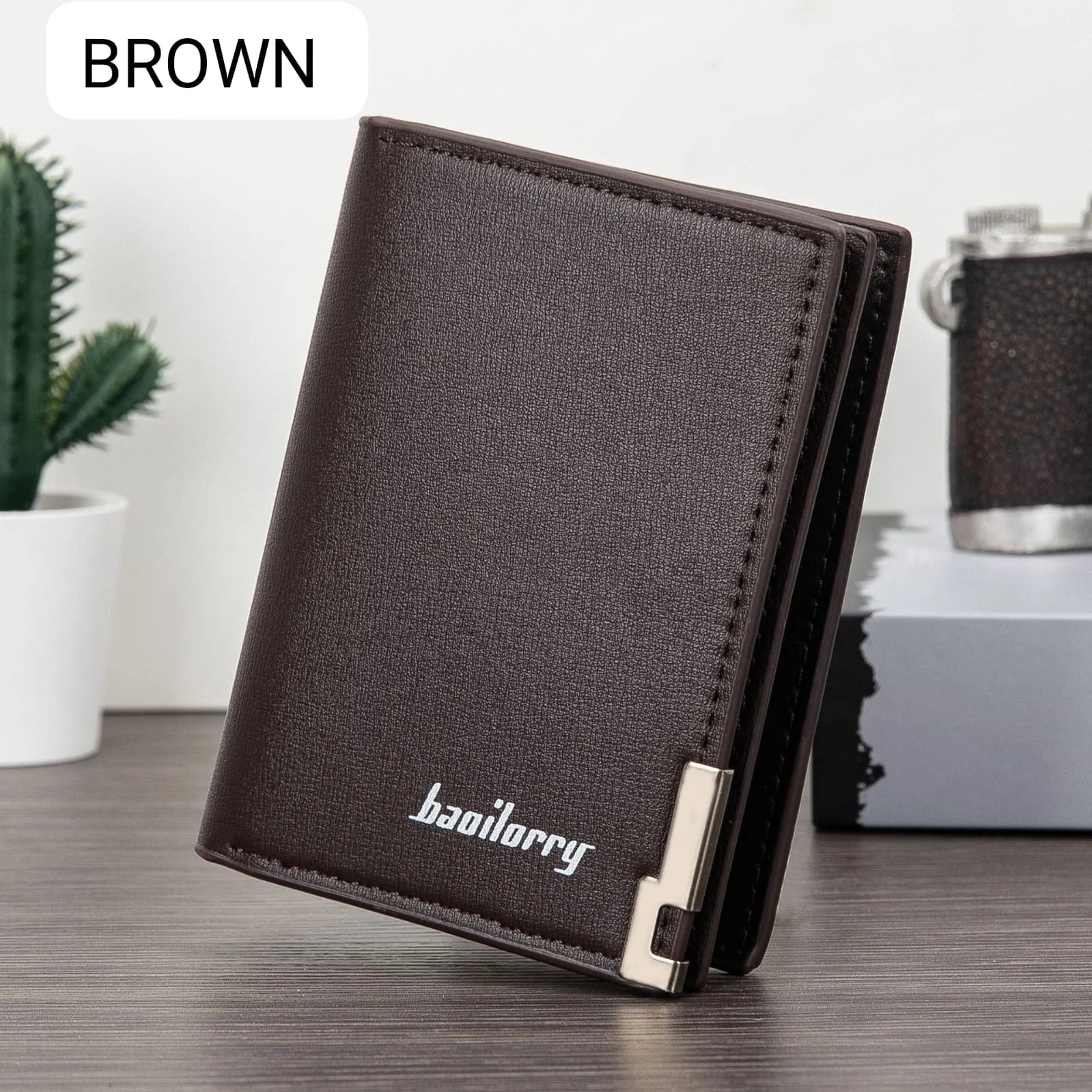 Baoilorry Leather Slim Bifold Wallet