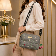 Coach Floral Crossbody Bag with Cherry Charm