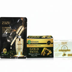 3-in-1 Gold Deal – Gold Sheet Mask, Gold Facial & Gold Soap