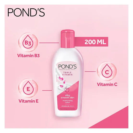 Pond's Triple Vitamin Moisturizing Lotion, Silky Smooth Skin