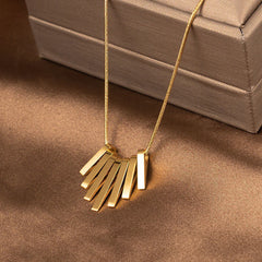 Stainless Steel Geometry String Sector Shape Pendant