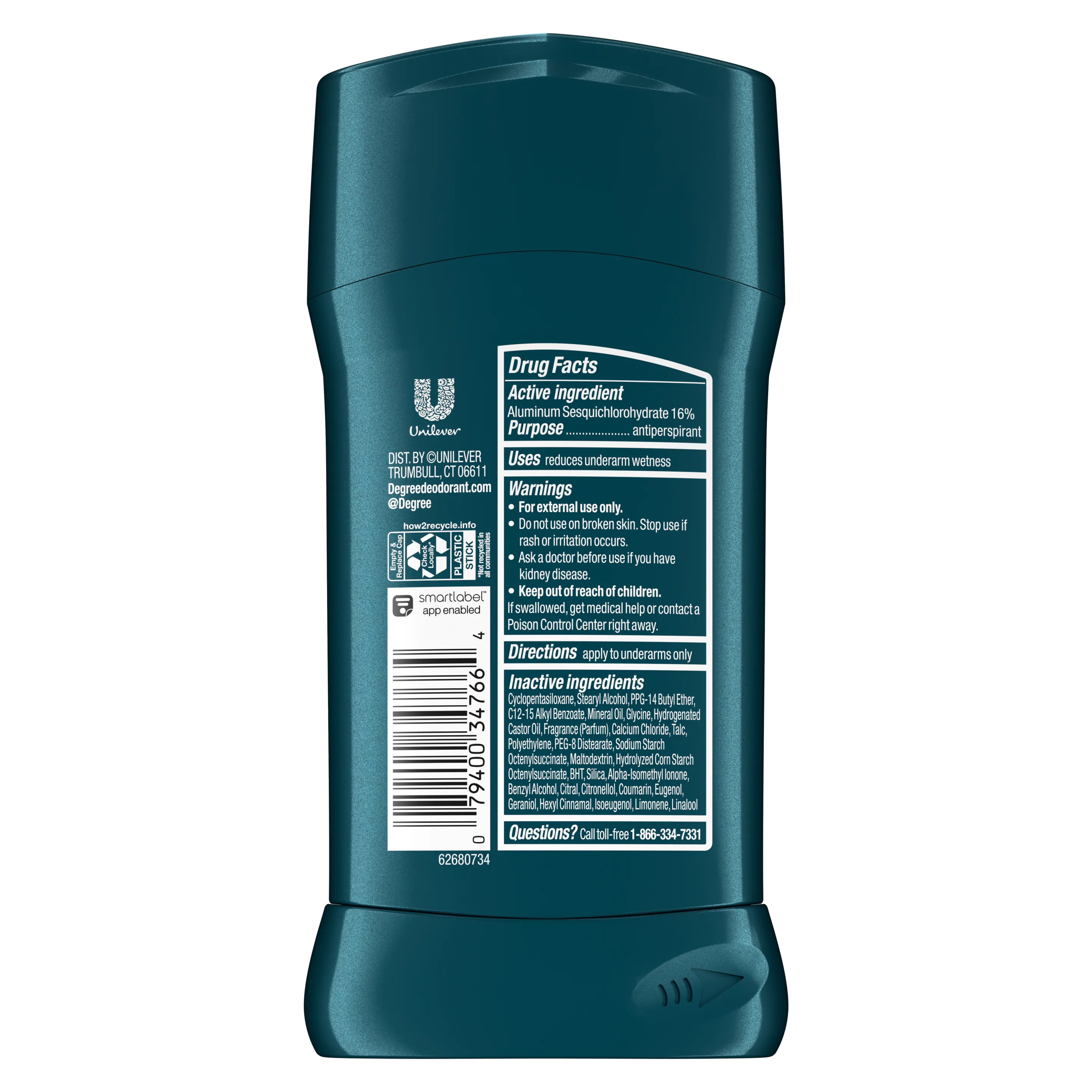 Degree Cool Rush Antiperspirant Deodorant Stick - 76g